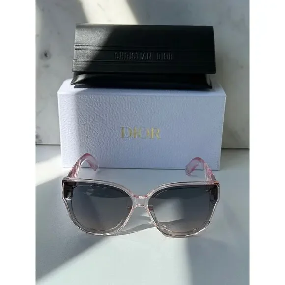 NEW Dior Lady Dior 95.22 Sunglasses in Transparent Pink - Picture 3 of 7